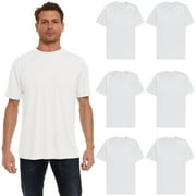SOCKS'NBULK 6 Pack Men's Cotton T-Shirt Bulk Packs, Big Tall Short Sleeve Lightweight Tees for Men