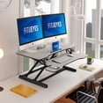 thumbnail image 3 of FITUEYES Bureau Debout 36 Pouces Hauteur Réglable Station de Travail Adapter 2 Ordinateurs, Blanc, 3 of 6