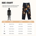 thumbnail image 2 of Salouo Elegant Golden Blue Ornaments Print Women's Pajama Pants Casual Loose Sweatpants PJs Flowy Pants Drawstring Palazzo for Women Wide Leg Pants Lounge Pajama -Small, 2 of 8
