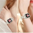 thumbnail image 4 of REQO Compatible with Apple Watch Band 38mm 40mm 41mm 42mm 44mm 45mm 46mm, Women Bling Jewelry Bands with Tempered Glass Screen Protector Case, Shiny Strap for iWatch Series 10/9/8/7/6/5/4/3/2/1/SE, 4 of 7