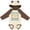 Natural & Brown w Ears, variant on Inktastic Happy Hanukkah Sweater Style Design with Menorah and Dreidel Boys or Girls Long Sleeve Baby Bodysuit