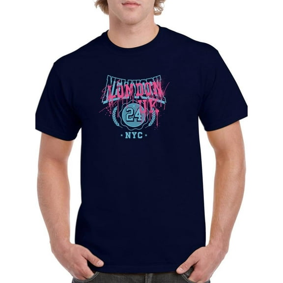 London Uk Spray Over Ny T-Shirt Men -Image by Shutterstock, Male 4X-Large