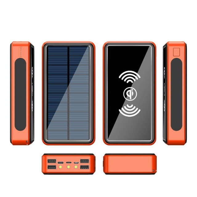 100000Mah Power Bank Batería Externa Inalámbrica Solar Portátil Impermeable Luz LED Gran Capacidad Al Aire Libre Carga Inalámbrica