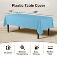 thumbnail image 4 of Exquisite Sky Blue Plastic Tablecloth Cover - 54" x 108" - Heavy Duty - Disposable - 2 Pack, 4 of 6