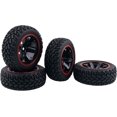 thumbnail image 4 of LINLIN 4 piezas 1:10 Rally Car Llantas de plástico de 6 radios y neumáticos de goma de 75 mm compatibles con RC On Road Car HSP 94123 HPI Kyosho Tamiya a escala 1/10, 4 of 7