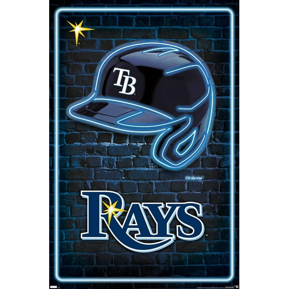 MLB Tampa Bay Rays - Neon Helmet 23 Wall Poster, 22.375" x 34"