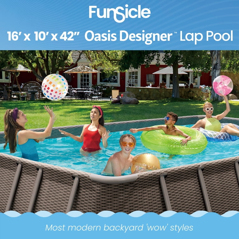Funsicle Oasis Designer Lap 16' x 10' x 42'' Rectangular Above