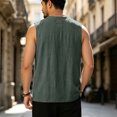 thumbnail image 5 of RFQWOVSR Mens Cotton Linen Summer Vest with Chinese Knot Buttons Loose Fit Retro L, 5 of 5