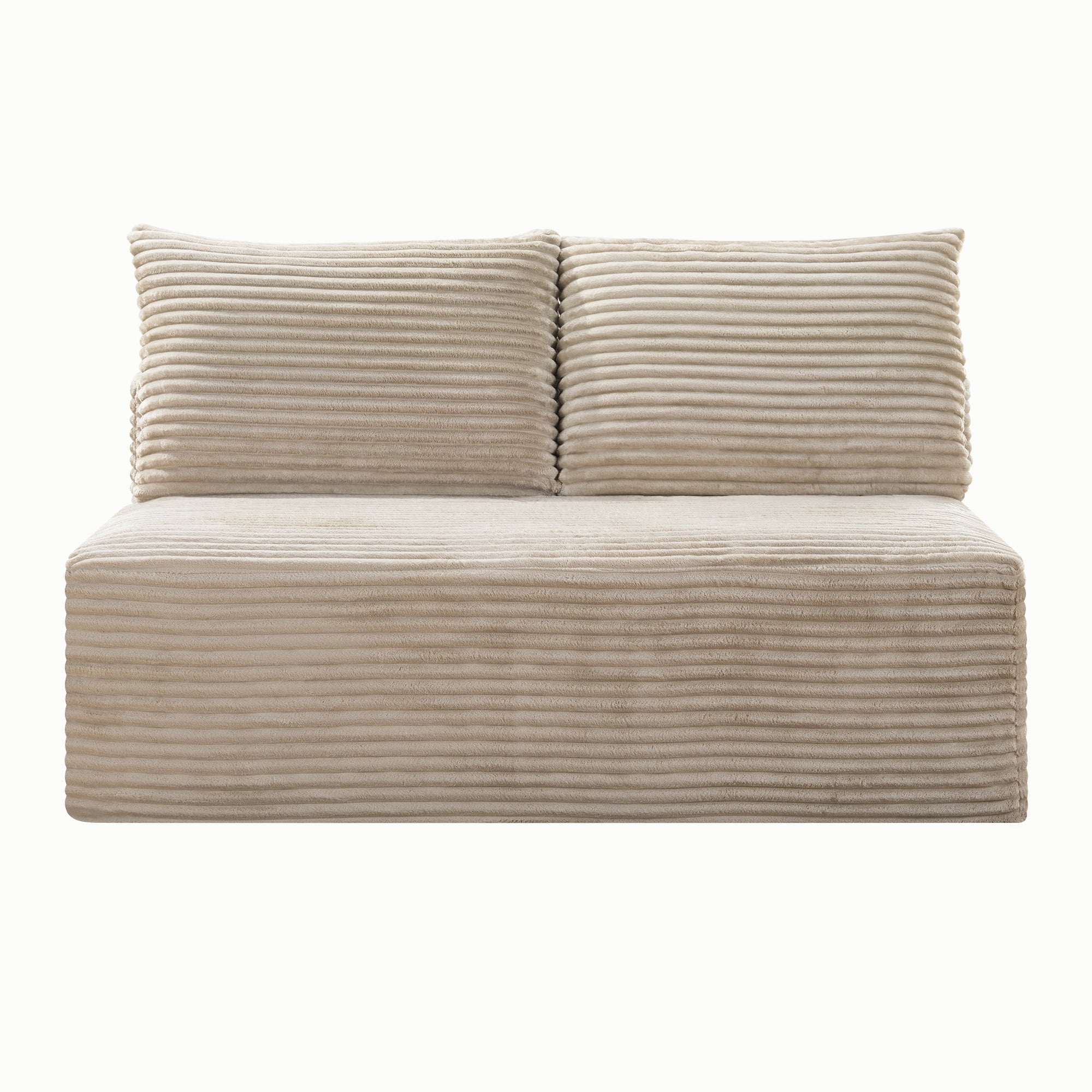 Leumius 57.5" Small Loveseat Sofa Couches for Small Spaces,Memory Foam Corduroy Cloud Couch,Compressed Boneless 2 Seater Couch for Living Room,Apartment,Camel