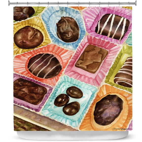Shower Curtains 70" x 73" from DiaNoche Designs by Anne Gifford - Box Chocolate
