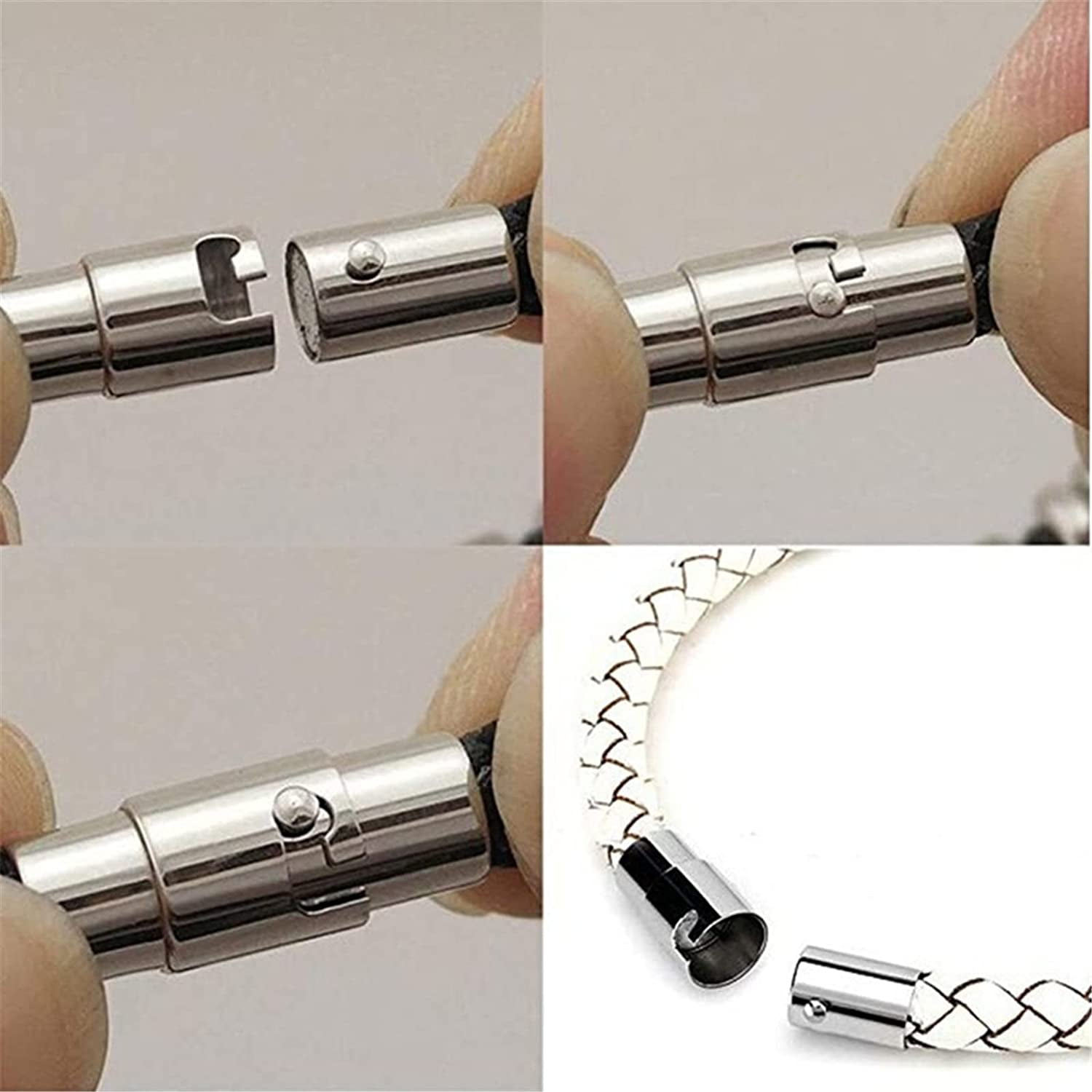 Hole 10x3mm 8x3mm Stainless Steel Magnetic Clasps For Bracelets Rope DIY  Leather Cord Connector Buckle Jewelry Making Supplies