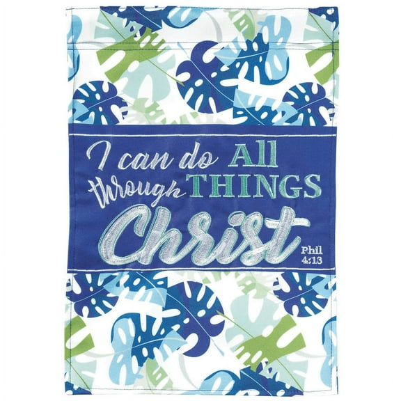 Magnolia Gardens FLAG-2080 13 x 18 in. I Do All Things Phillipians Garden Flag