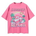 thumbnail image 4 of Women Tops Summer Short Sleeve Letter Graphic Oversize Loose Fashion Y2K Clothes 2026 Hot Pink XL, 4 of 4