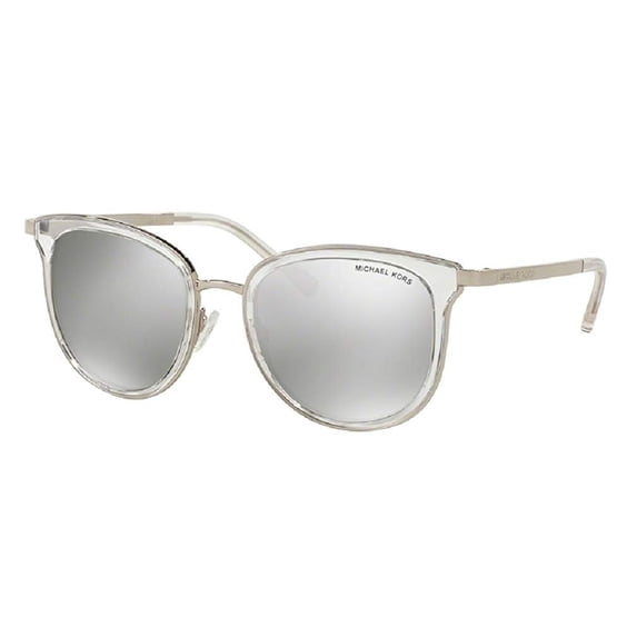 Michael Kors MK1010 ADRIANNA I Square 11026G 54M Clear/Silver/Silver Mirror Sunglasses For Women+FREE Complimentary Eyewear