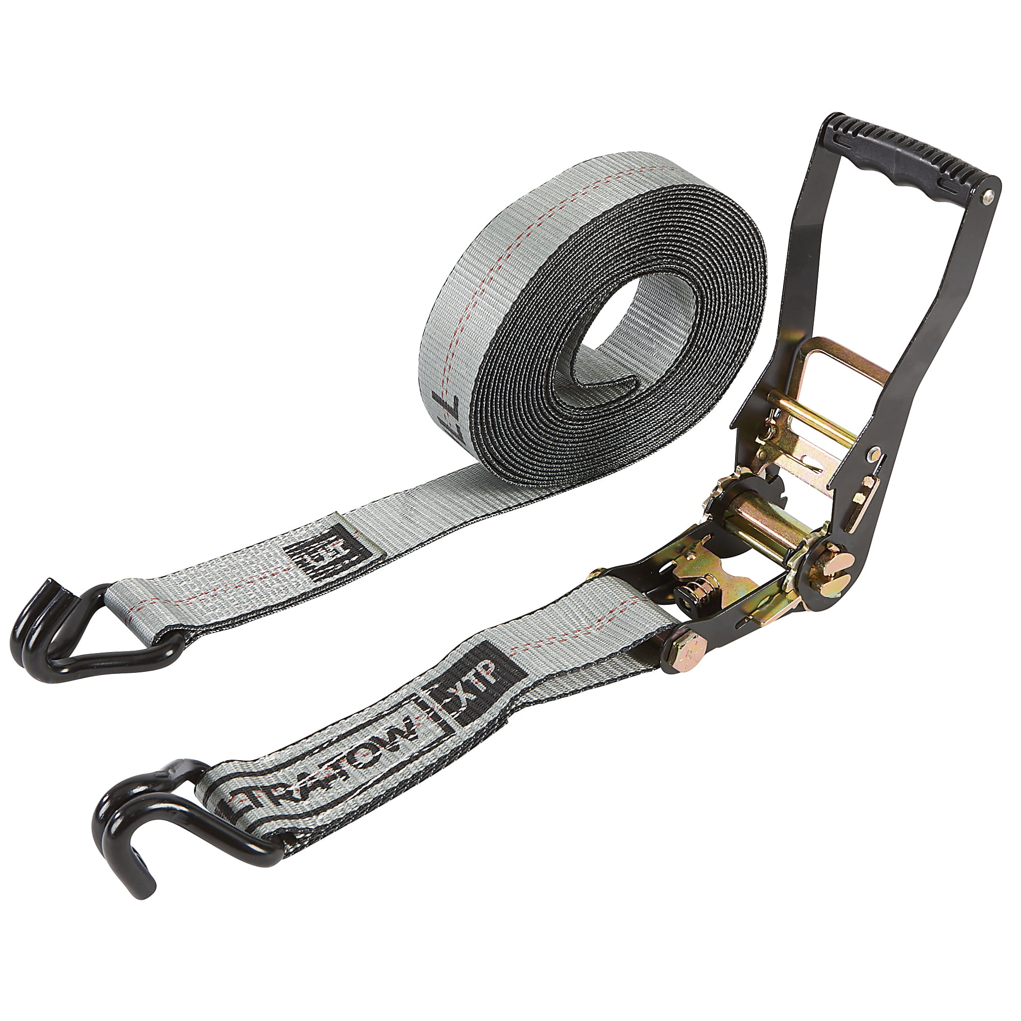 Ultra-Tow XTP 2in. x 27ft. Ratchet Strap with J-Hooks,10,000-Lb. Breaking Strength, 3300-Lb. Working Load, Gray
