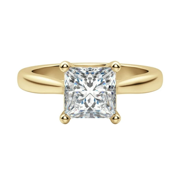 1 ct Princess cut Lab Grown Diamond Engagement Ring 14k Yellow Gold All Size