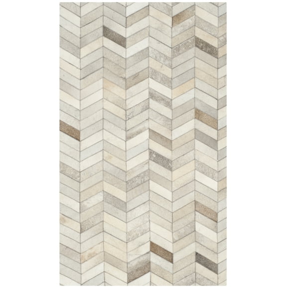 SAFAVIEH Studio Leather Chauncey Geometric Area Rug, Grey, 3' x 5'