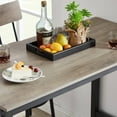 thumbnail image 4 of 47" Dining Table Set with Backrest for 4, Rustic 5-Piece Dining Table Set with PU Soft Cushion, Wood&Steel Console Kitchen Table Set with 4 Stools for Small Places, 4 of 9