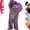 Purple, variant on Kintue Goofy Onesie Adult Big Mouth Monster, Plush Halloween Pajamas with 3D Hood, Cozy Loungewear for Couples Family Matching Sets (No Shoes Included)