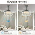 thumbnail image 2 of HOOMEDELIER 36 in. LED Indoor Chrome Crystal Chandelier with Fan , Retractable Ceiling Fan with Light and Remote for Living Room, 2 of 10