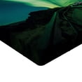 thumbnail image 2 of Ambesonne Landscape Fitted Sheet, Wooden Bridge Solar, Queen Size, Fern Green Dark Blue, 2 of 3