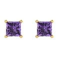 thumbnail image 3 of Clara Pucci 1.5Ct Alexandrite Princess Cut VVS1 Push Back Stud 18k Solid hypoallergenic Gold Designer Earrings For June, 3 of 7