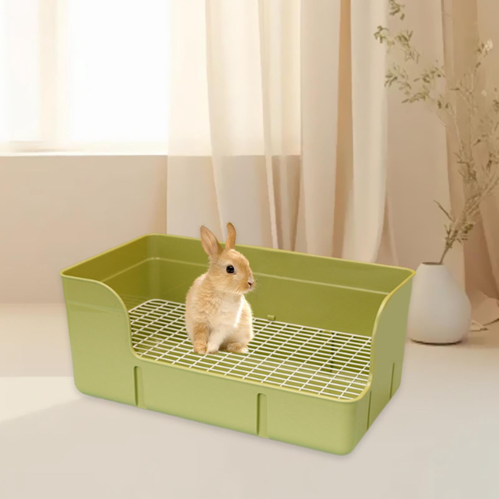 Serenable Pet Rabbit Litter Box Bedpan Rabbit Urinal Tray for Ferrets Chinchillas Rats Green
