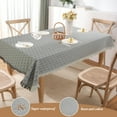 thumbnail image 6 of DefiDgd 35x59inch Rectangle Table Cloth,Linen Tassel Farmhouse Style Tablecloth,Washable Embroidery Table Cloths for Kitchen Dinning Tabletop Home Decoration(C), 6 of 6