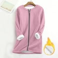 thumbnail image 2 of ZQUUVOU Women's Fleece Sweatshirts Dress Fall Winter Fleece Lined Warm Sweatshirts Loose Full Zipper Thick Warm Jacket with Pockets Pink, 2 of 9