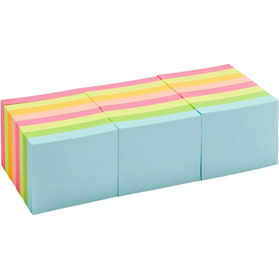 Mini Rectangular Sticky Notes, 1.5 x 2 in, Assorted Colors, 24-Pack