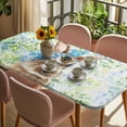 thumbnail image 3 of Easter Bunny Table Cloths for 6 Foot Rectangle Tables, Spring Green Leaves Scarf Rabbit Botanical Patio Waterproof Elastic Fitted Tablecloths, Washable Rectangular Table Cover for Camping, 3 of 8