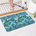 thumbnail image 4 of Blue Paisley and Floral Pattern Bathroom Rugs Mat,Non Slip Microfiber Bathroom Rug,Rubber Backing,Soft Bathroom Mats for Bathroom Floor,Tub and Shower,17x27in(43x68cm), 4 of 5