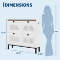 thumbnail image 2 of QinaQin 4 Flip Drawer Shoe Storage Cabinet, Hollow Out Panel, White & Rustic, 2 of 9