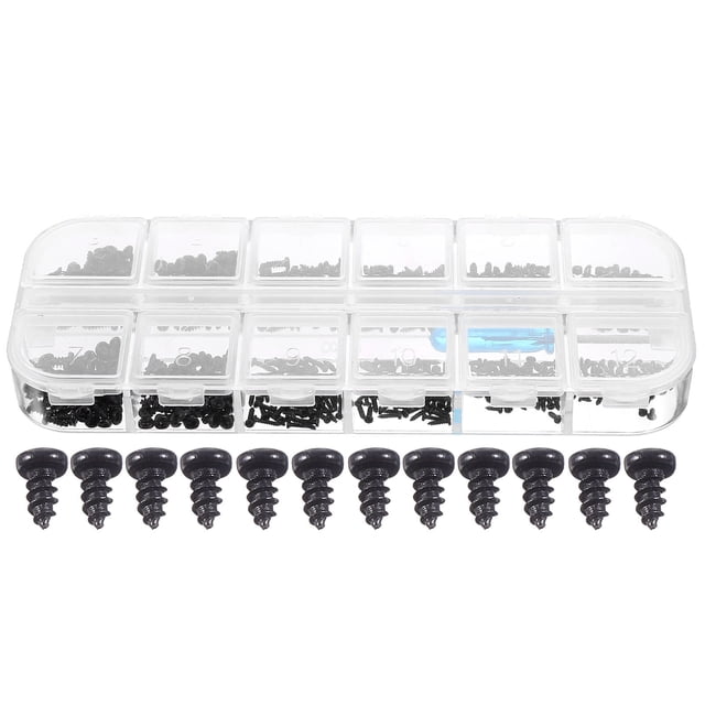 Luxshiny Machine Screws Assortment Kit with Self Tapping Pan Head Screws for Metal and Wood