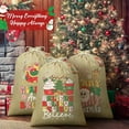 thumbnail image 4 of 3PCS Large Burlap Christmas Drawstring Gift Bags with Tags, 18x24in Linen Christmas Gifts Bags, Big Holiday Gift Bag Reusable Gifts Wrapping Bag Jute Santa Sack for Xmas Present Party Favors, 4 of 6