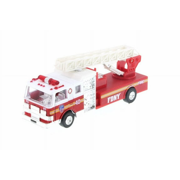 FDNY Pullback Ladder No40 Fire Truck, Red - Daron TM857 - Diecast Model Toy Car (Brand New BUT NO BOX)