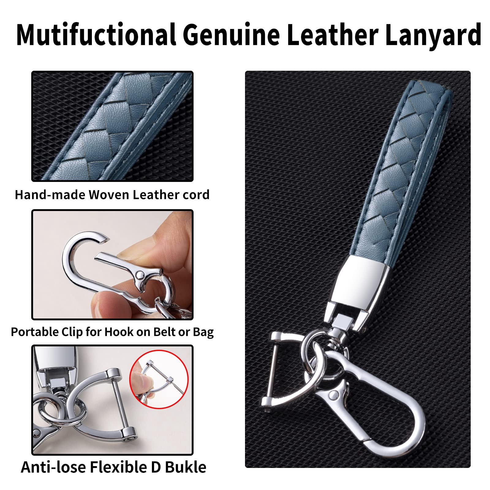 Premium Genuine Leather Key Fob Sleeve with Lanyard for Lexus GX460 RX350 ES350 IS250 LX570 IS350 GS430 4-5 Button Smart Remote Protector