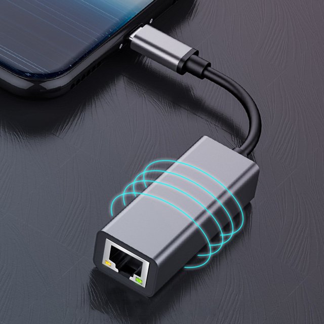 Heliisoer Type C To Gigabit Network Card Laptop Drive Free Wired Network Port Converter Aluminum Alloy Material Gray With Indicator Light
