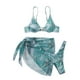 thumbnail image 4 of Bikini sólido con correa para mujer, Bikini con escote en V profundo, conjunto de traje de baño dividido cómodo, traje de baño de tres piezas OAVQHLG3B Store  lin121212, 4 of 4