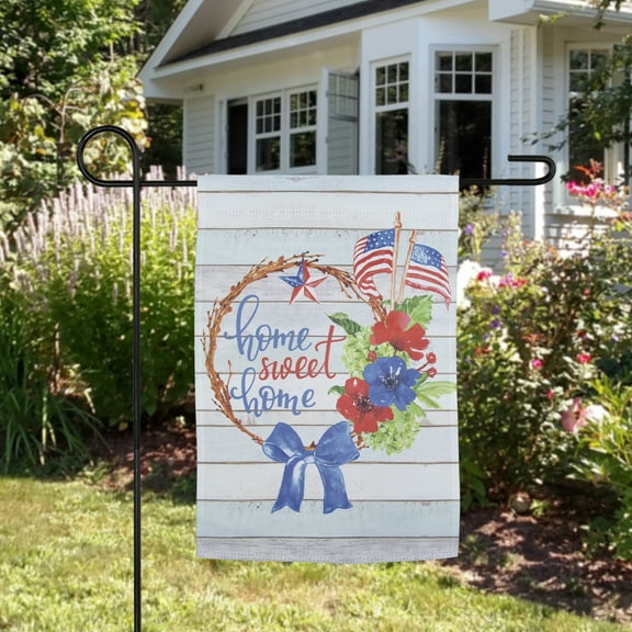 Northlight Home Sweet Home Wreath Patriotic Outdoor Garden Flag - 18" x 12.5"