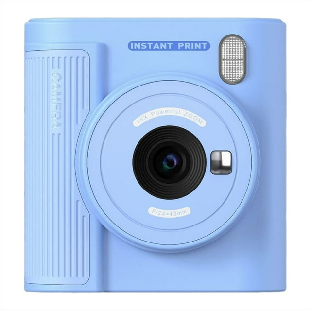 Impresora Térmica Digital de Alta Definición con Pantalla de 2 Pulgadas y Cámara de Impresión, Sin Tinta, con Papel y Tarjeta de 32 GB, Ideal Como Regalo para Niños, Color Azul.