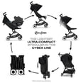 thumbnail image 3 of Cybex Libelle Lightweight pockit Travel Baby Stroller - Carry-On Compliant Compact Fold, One-Hand Adjustable Recline - Compatible with CYBEX Car Seats, Moon Black, 3 of 5