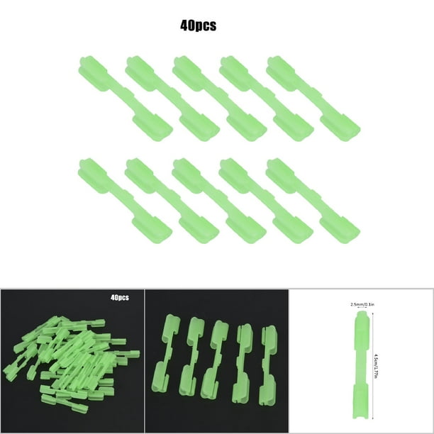 40 Pcs Light Stick Clip On Holder Fit Rod Tip Night Fishing