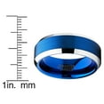 thumbnail image 4 of Metal Masters Tungsten Carbide Mens Brushed Wedding Band Blue Plated Engagement Ring 8mm Comfort-Fit, 4 of 6