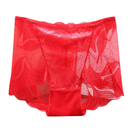 Fulorrnie Underwear for Women Plus Size High Waist Comfort Panties Cute Elastic Stretchable Adaptable Panty  Red  10
