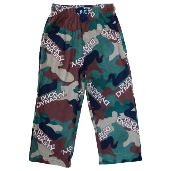 Duck Dynasty Boys Green Camo Print Fleece Pajama PJ Sleepwear Pants S (6/7)