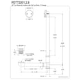 thumbnail image 2 of Kingston Brass PDTT2201 25-Inch Brass Toe Touch Tub Waste and Overflow in Polished Chrome, 2 of 4