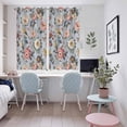 thumbnail image 4 of Vintage Spring Floral Kitchen Curtains Window Panels, Farmhouse Flowers Blue Vintage Insulated Window Treatment Curtain, Grommet Curtains for Bedroom/Living Room/Bathroom, 2 Piece 52"Wx63"L, 4 of 8