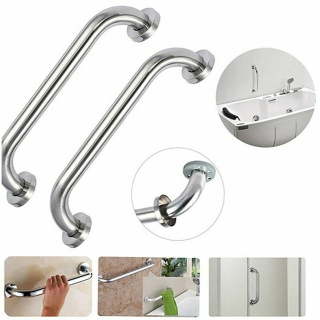 2 Piezas Barra de Agarre para Ducha de 20 cm Manija de Bañera de Acero Inoxidable Barras de Toalla Manija de Ducha Barras de Seguridad montadas en la Pared para niños Embarazadas Ancianos
