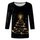 thumbnail image 5 of ICHUANYI Clearance Women's Fashion Printed Loose T-shirt 3/4 Sleeves Blouse Round Neck Casual Tops(Black, XXL) ICHUANYI WER2023081205930, 5 of 5